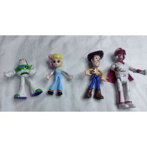 Toy Story Lot of 5 Two Woodys Buzz Duke Caboom Bo Beep Cake Toppers Toy Kids